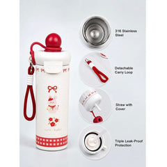 Cute Stainless Steel Water Bottle for Kids & Adults, 650ml