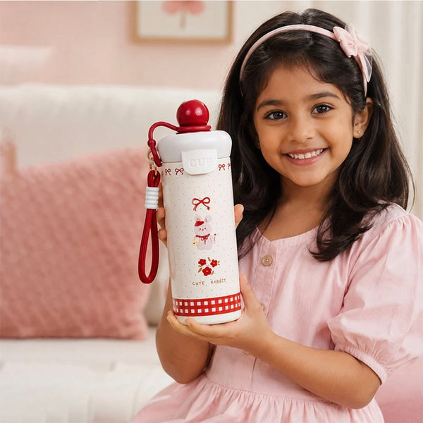 Cute Stainless Steel Water Bottle for Kids & Adults, 650ml