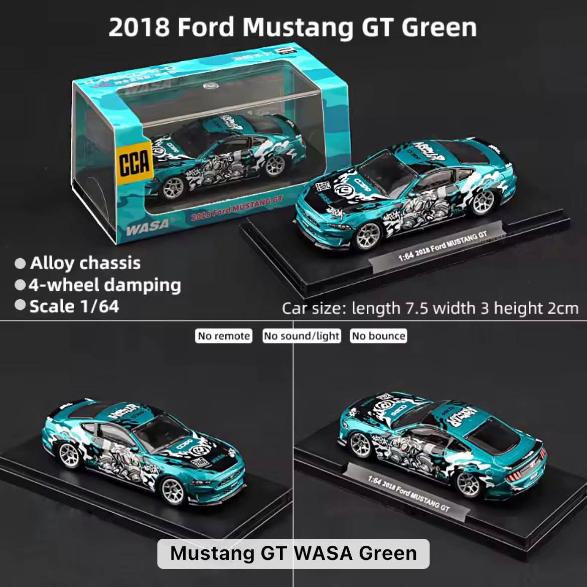 Ford Mustang 2018 GT WASA DieCast Metal Car of CCA Scale 1:64 (Premium Display Box) (Copy) KAAYU WORLD