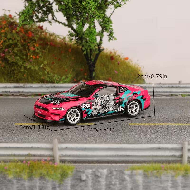 Ford Mustang 2018 GT WASA PINK DieCast Metal Car of CCA Scale 1:64 (Premium Display Box) KAAYU WORLD