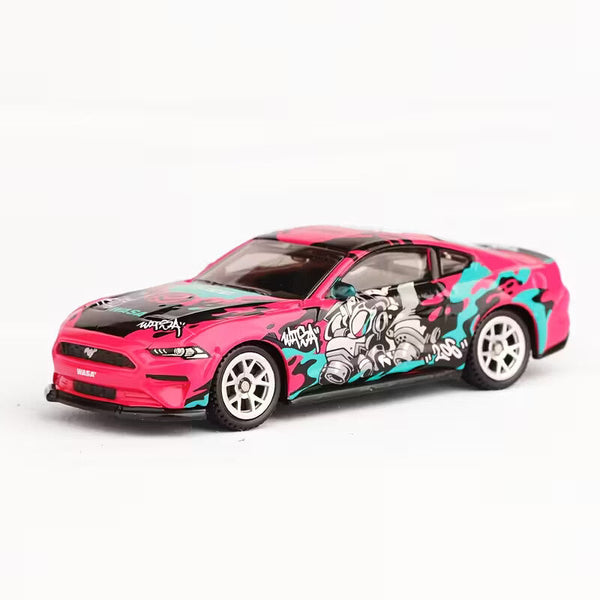 Ford Mustang 2018 GT WASA PINK DieCast Metal Car of CCA Scale 1:64 (Premium Display Box) KAAYU WORLD