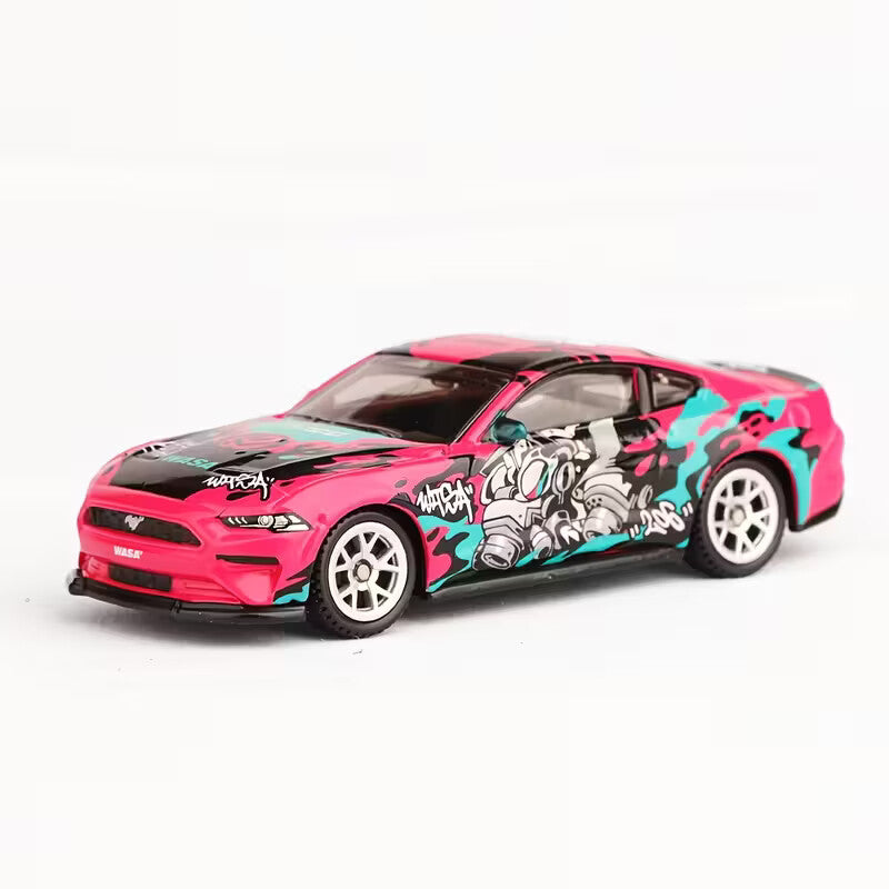 Ford Mustang 2018 GT WASA PINK DieCast Metal Car of CCA Scale 1:64 (Premium Display Box) KAAYU WORLD