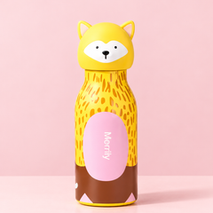 Animal Head Trending Stainless Steel Water Bottle for Kids, 480ml