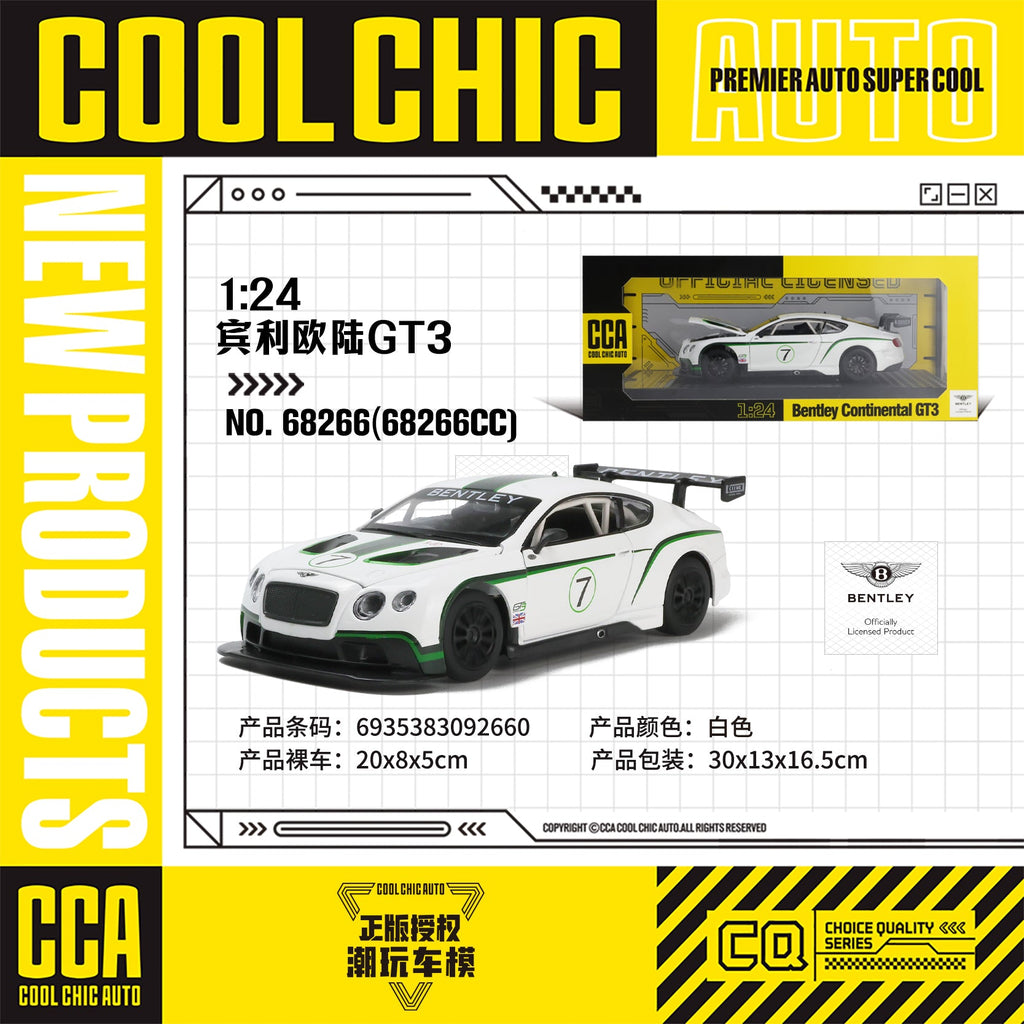 BENTLEY CONTINENTAL GT3 DieCast Metal Car of CCA Scale 1:24 KAAYU WORLD