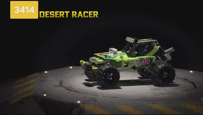 Technic Desert Racer Green Building Block Racing Car 137 Pieces, Pull Back Racing Block Car