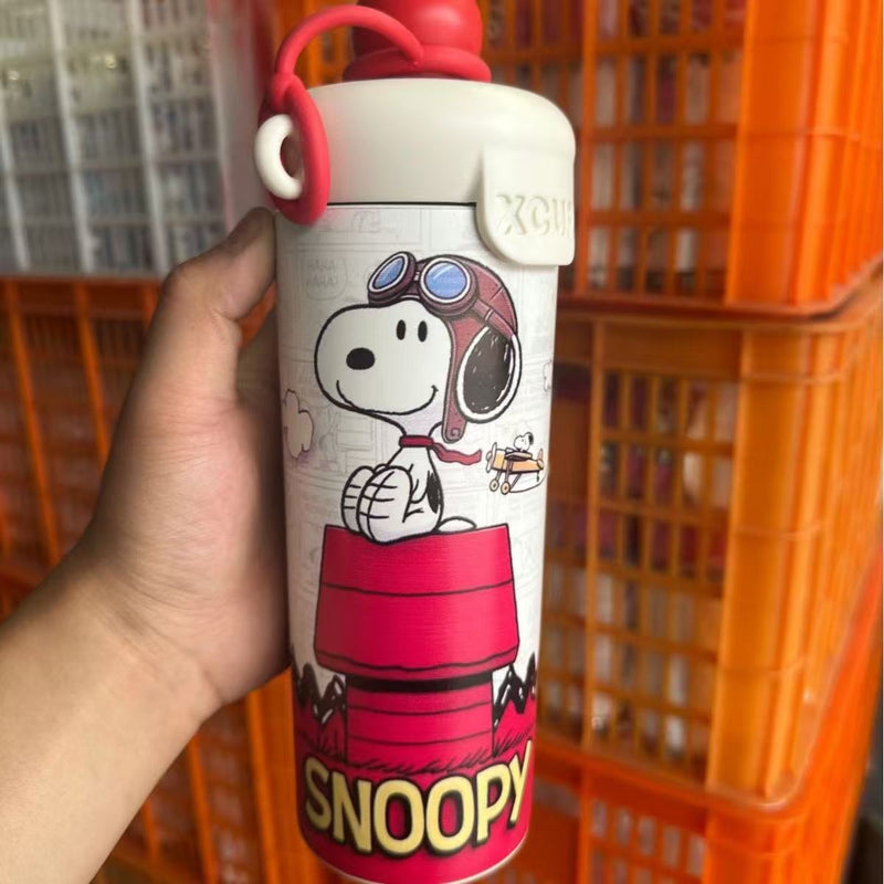 Snoopy Stainless Steel Water Bottle for Kids, 650ml