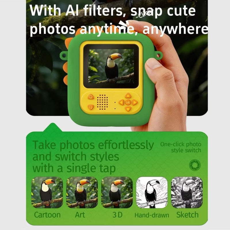 Kids AI Smart Voice Command Instant Digital Print Camera