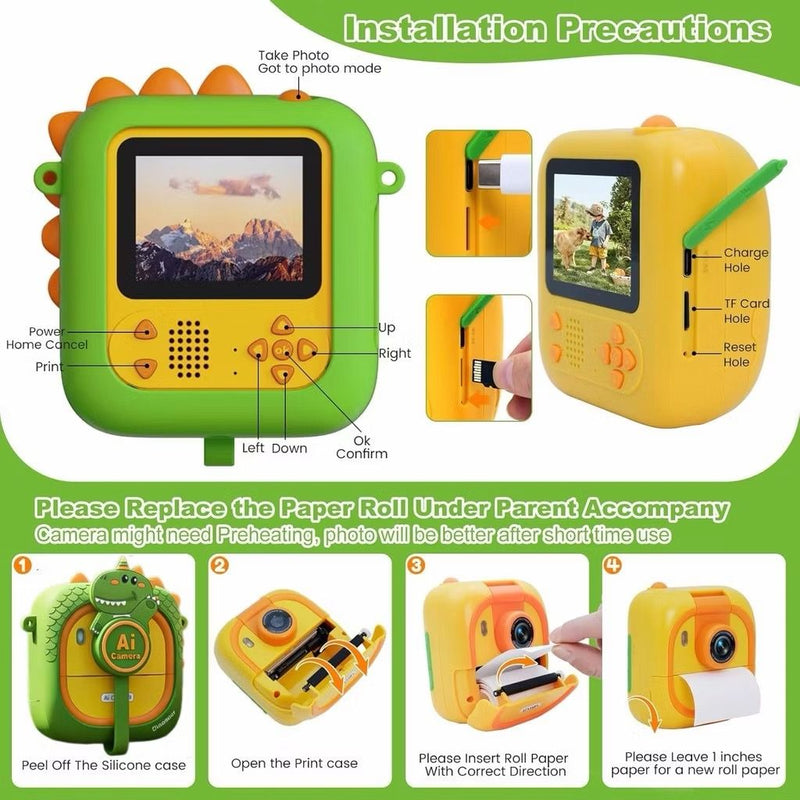 Kids AI Smart Voice Command Instant Digital Print Camera