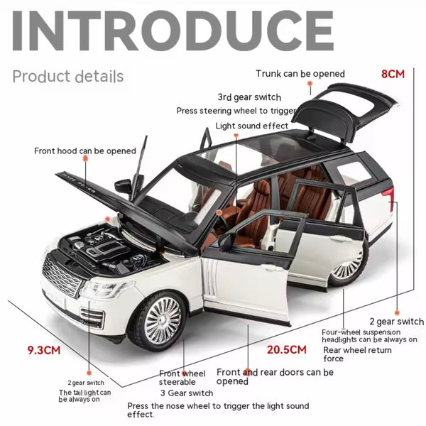 Land Rover Range Rover LIGHT&MUSIC Diecast Car Metal - Scale 1:24 My Store