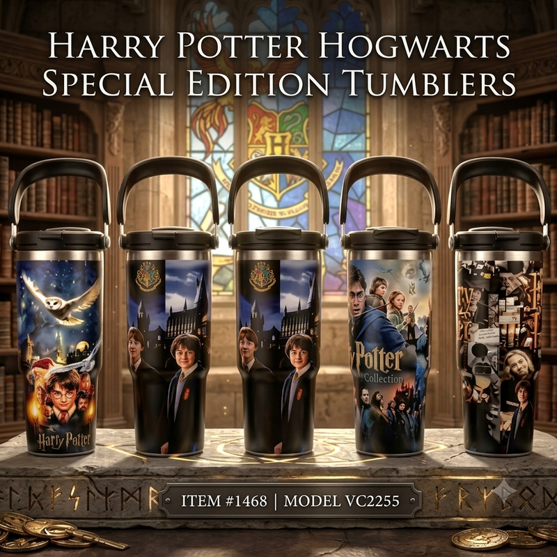 Hogwarts Stainless Steel Tumbler for Kids, 900ml