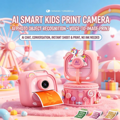 Kids AI Smart Voice Command Instant Digital Print Camera