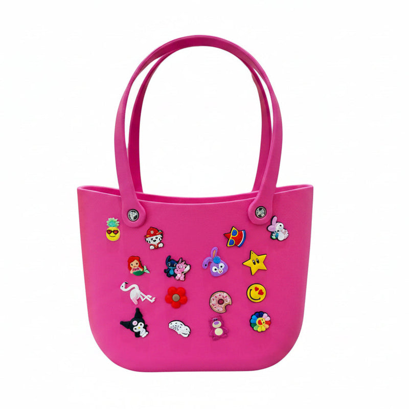 EVA Silicone Tote Bag with Pop-in Charms – Multiple Colors silicon tote bag