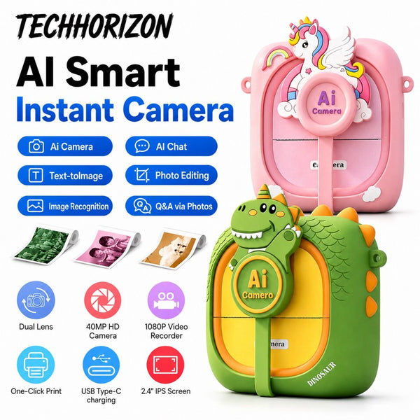 Kids AI Smart Voice Command Instant Digital Print Camera