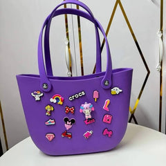 EVA Silicone Tote Bag with Pop-in Charms – Multiple Colors silicon tote bag