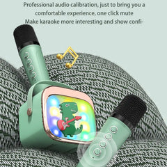Kid's Premium Karaoke Speaker with 2 Wireless Mics & LED Lights