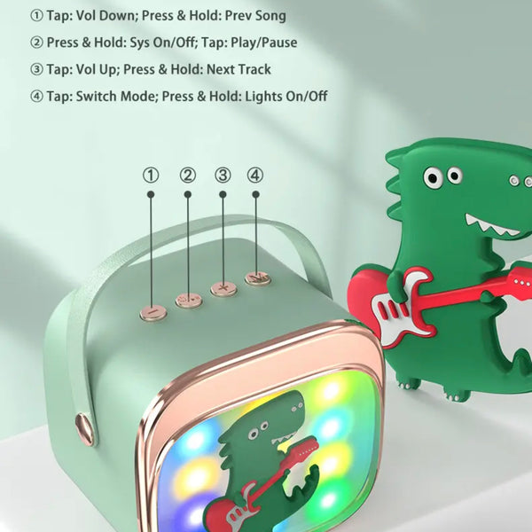 Kid's Premium Karaoke Speaker with 2 Wireless Mics & LED Lights