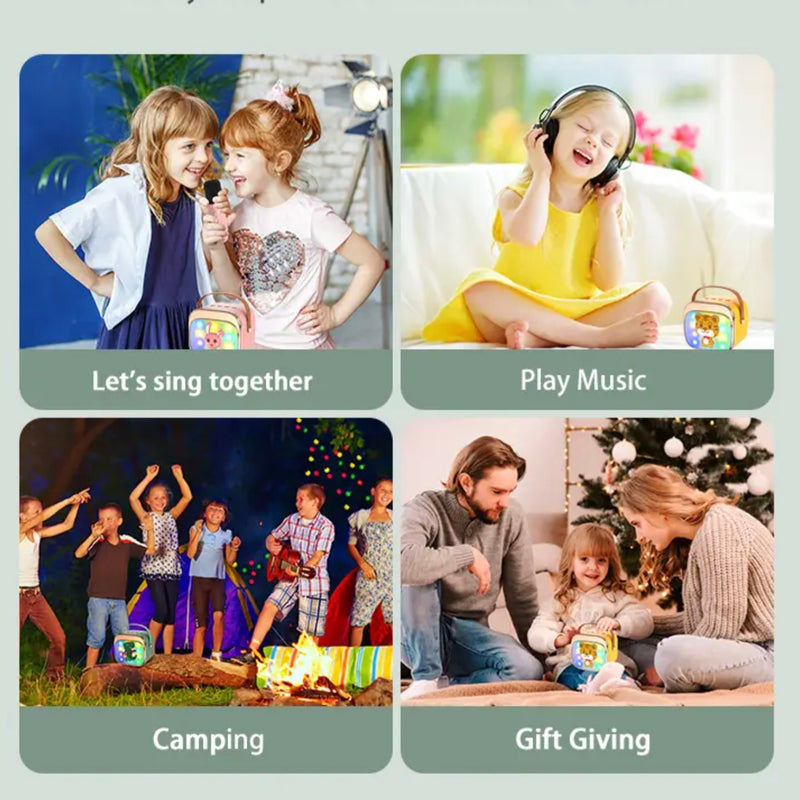 Kid's Premium Karaoke Speaker with 2 Wireless Mics & LED Lights