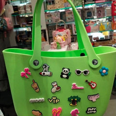 EVA Silicone Tote Bag with Pop-in Charms – Multiple Colors silicon tote bag