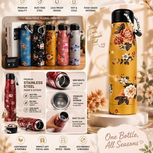 Dori Stainless Steel Water Bottle for Kids, 750ml