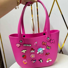 EVA Silicone Tote Bag with Pop-in Charms – Multiple Colors silicon tote bag