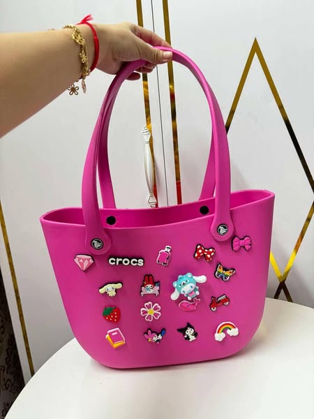 EVA Silicone Tote Bag with Pop-in Charms – Multiple Colors silicon tote bag