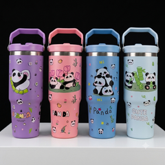 Panda Stainless Steel Tumbler for Kids, 900ml