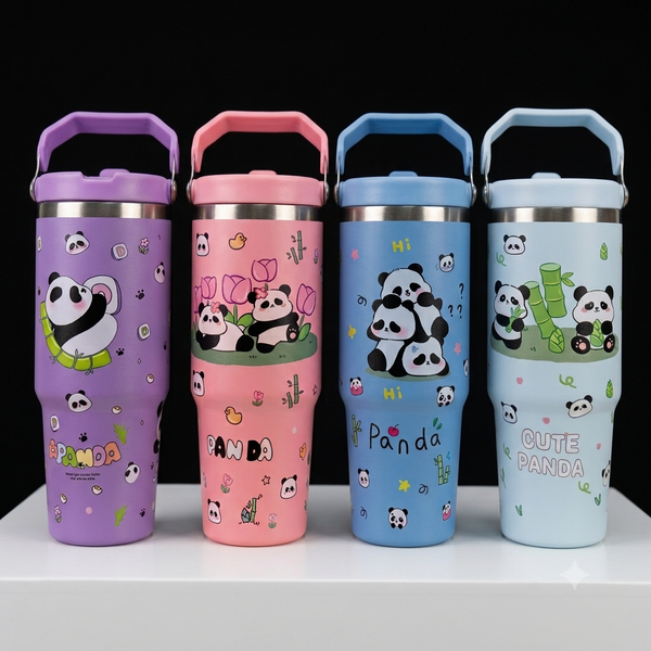 Panda Stainless Steel Tumbler for Kids, 900ml