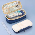 KAWAII Large Capacity, Canvas Cotton Linen Pencil Pouch, Pencil Case Cute Stationery Bag KAAYU WORLD