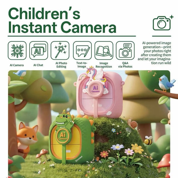 Kids AI Smart Voice Command Instant Digital Print Camera