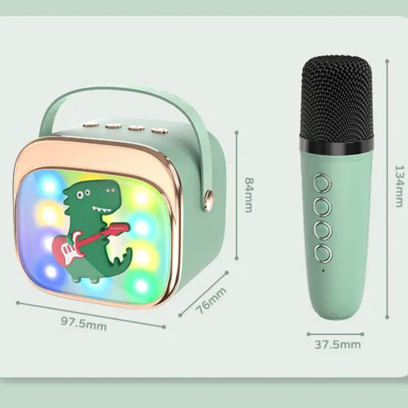 Kid's Premium Karaoke Speaker with 2 Wireless Mics & LED Lights