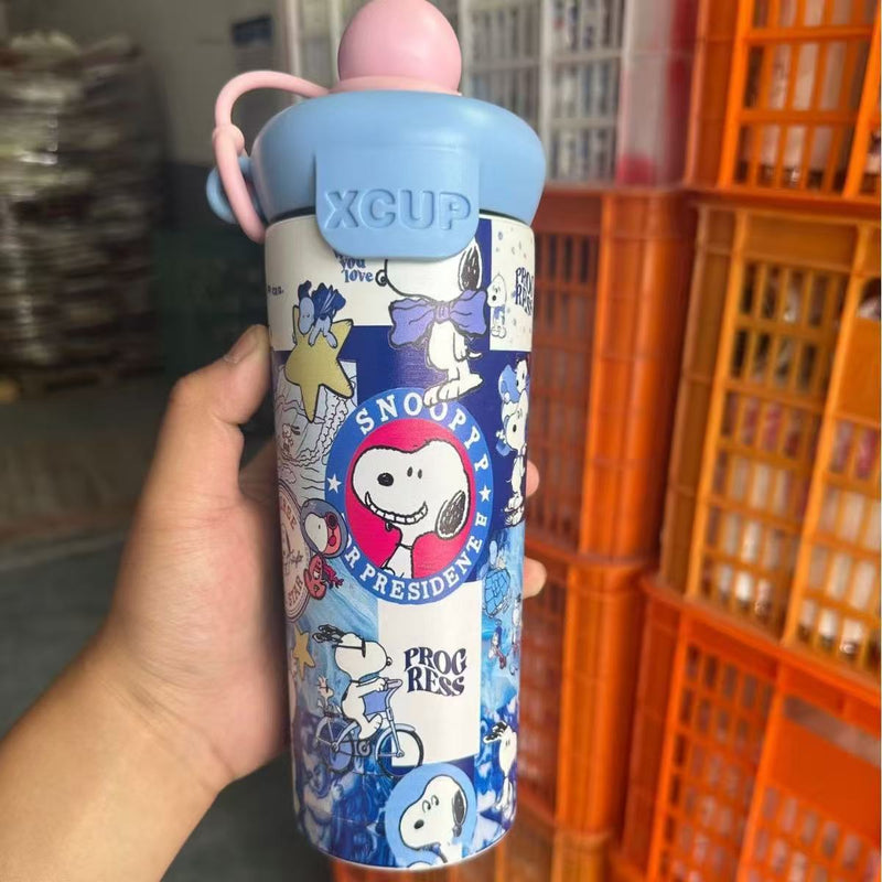 Snoopy Stainless Steel Water Bottle for Kids, 650ml