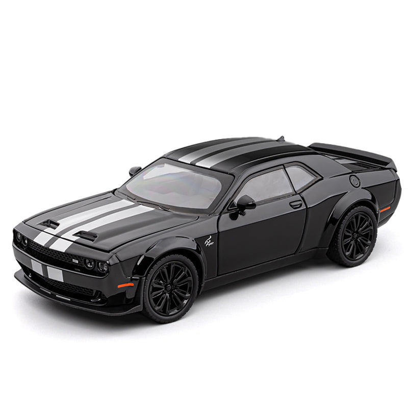 Dodge Challenger Hellcat Sound and Light Metal Pullback Car 1:24
