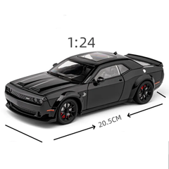 Dodge Challenger Hellcat Sound and Light Metal Pullback Car 1:24