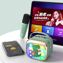 Kid's Premium Karaoke Speaker with 2 Wireless Mics & LED Lights