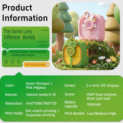 Kids AI Smart Voice Command Instant Digital Print Camera