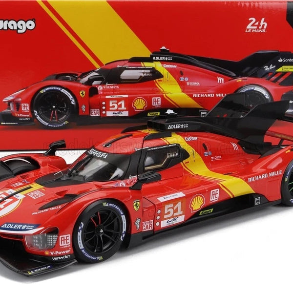 Bburago Ferrari Deluxe 499P 2023 #51 Victory of Le Mans -1:18 KAAYU WORLD