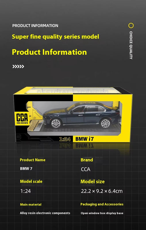 BMW I7 ELECTRIC DieCast Metal Car of CCA Scale 1:24