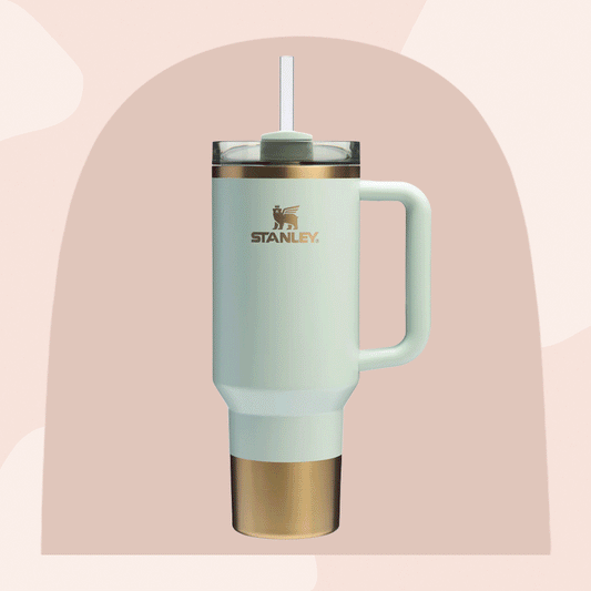Stanley Premium GLIDED SUGAR QUENCHER 40 OZ Vacuum Steel Gold Tumbler